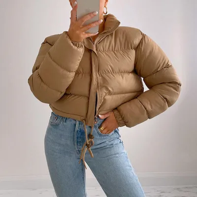 Winter Women Fashion Solid Color Warm Jacket