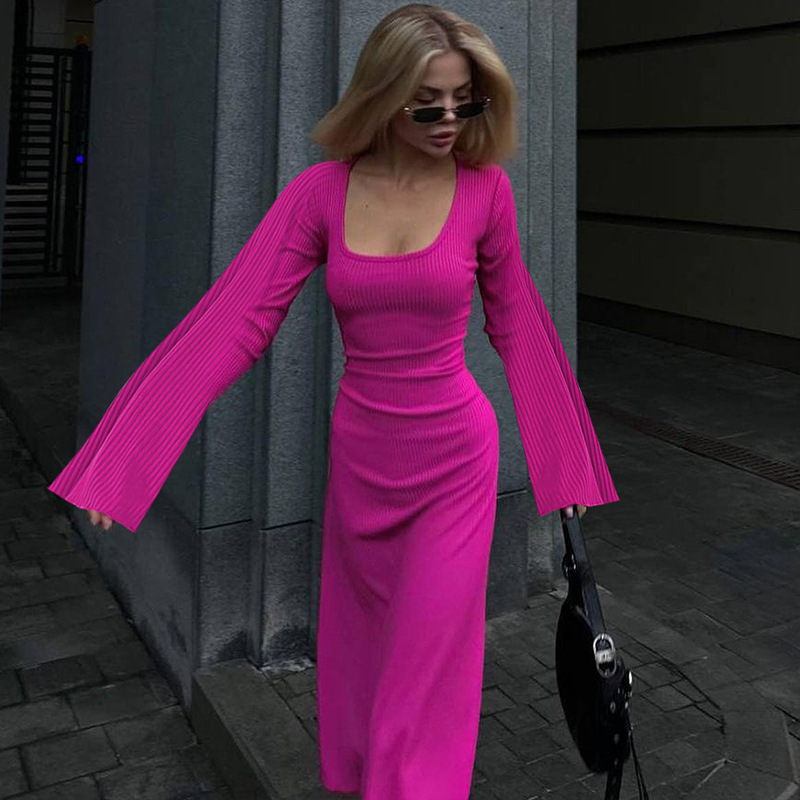 Wholesale Women Fashion Loose Solid Color U Collar Back Lace