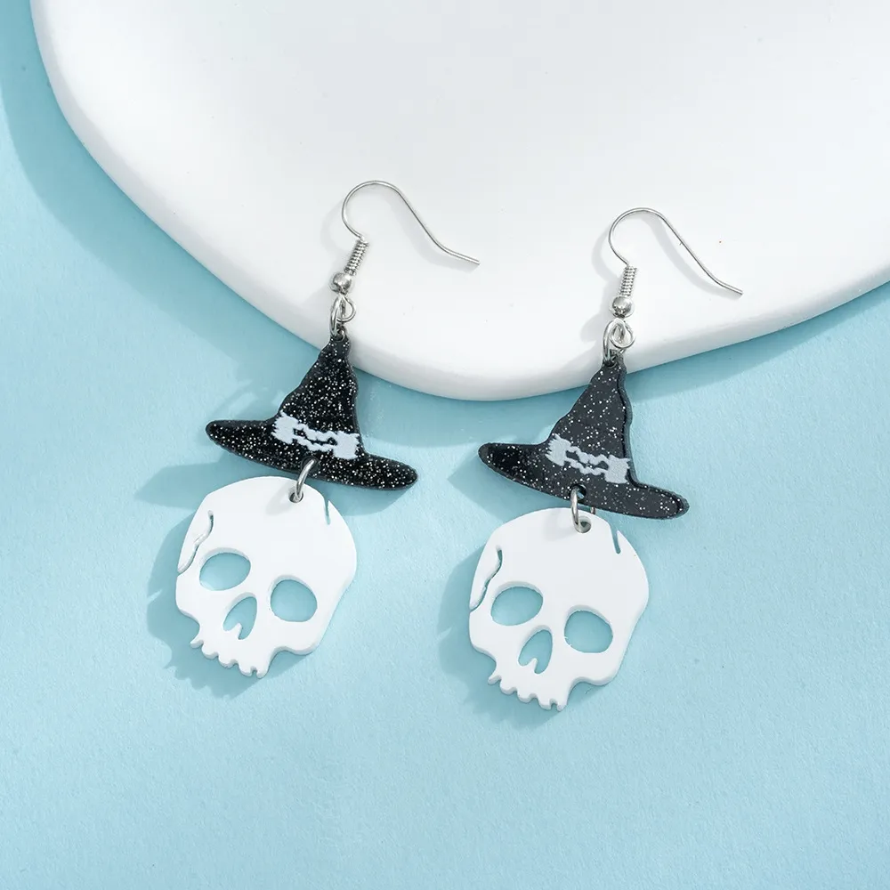 Personalized Halloween Witch Hat Funny Acrylic Earrings Retro Vintage