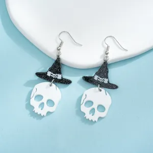 Personalized Halloween Witch Hat Funny Acrylic Earrings Retro Vintage
