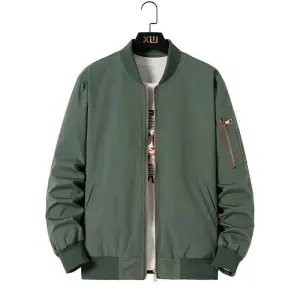 Zipper Baseball Custom Logo Business Casual Men Vertical Collar Bomber Jacket