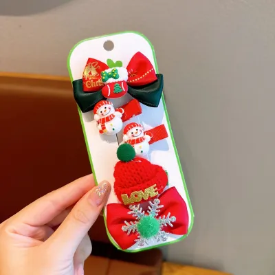 Children Christmas Hair Accessories Set Metal Side Clip Non-Mainstream Personality Trend