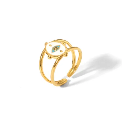 Personalized Stainless Steel Evil Eye Fashion Geometric Open Rings