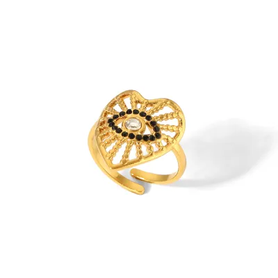 Personalized Stainless Steel Evil Eye Fashion Geometric Open Rings