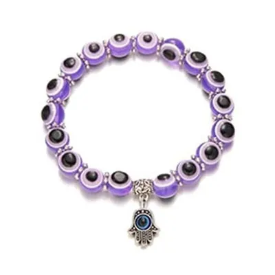 Resin Evil Eye Beaded Bracelet - Unisex Geometric Jewelry
