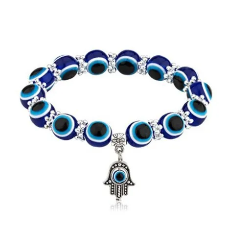 Resin Evil Eye Beaded Bracelet - Unisex Geometric Jewelry