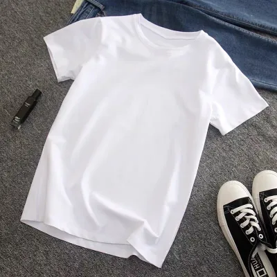 Unisex Solid Casual Slim Fit Pullover T-Shirt with Crewneck