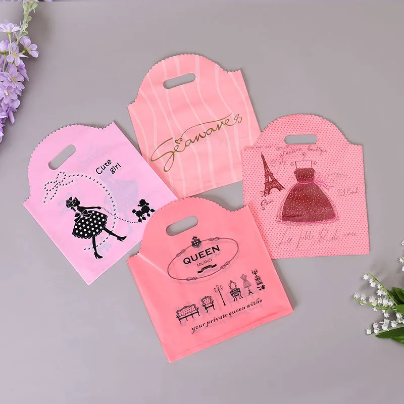 100pcs Fashion Printing Shopping Gift Packaging Plastic Bags