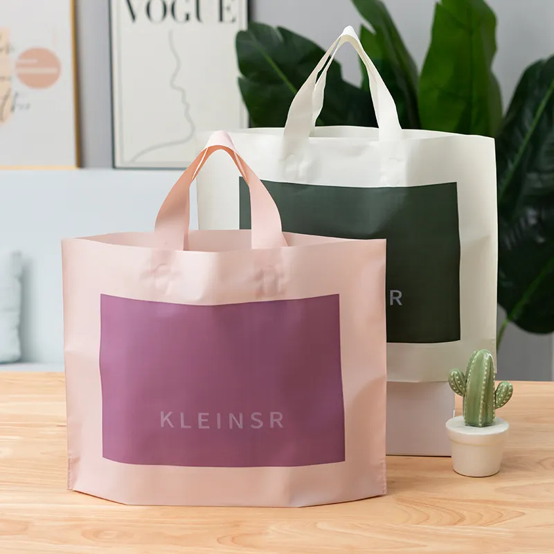 50Pcs Fashion Color LDPE Plastic Shopping Gift Packaging Bags