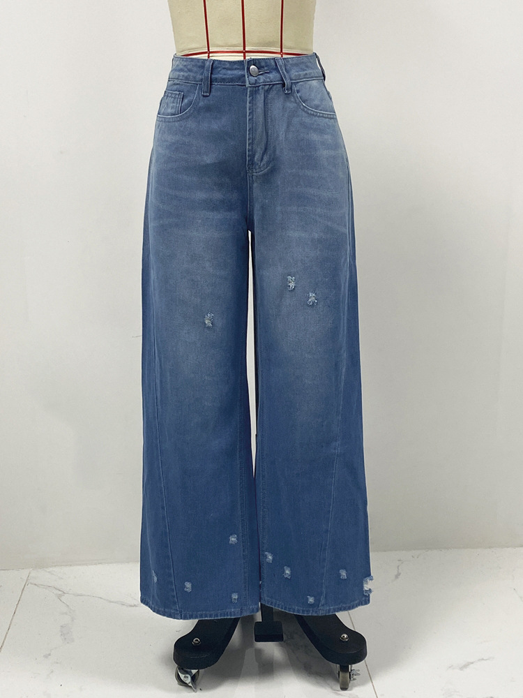 Wholesale Women Fashion Retro Loose Wide Leg Jeans