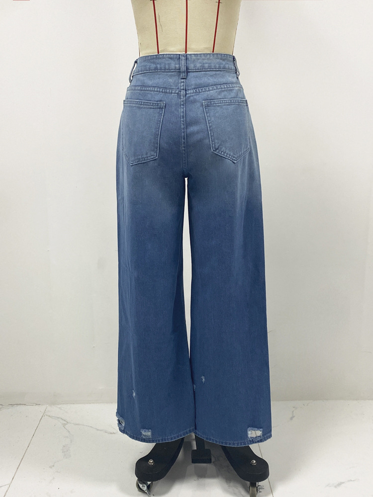 Wholesale Women Fashion Retro Loose Wide Leg Jeans
