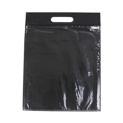 20*19cm Custom Transparent Non-Woven Clothing Packaging Zipper Shopping Bag