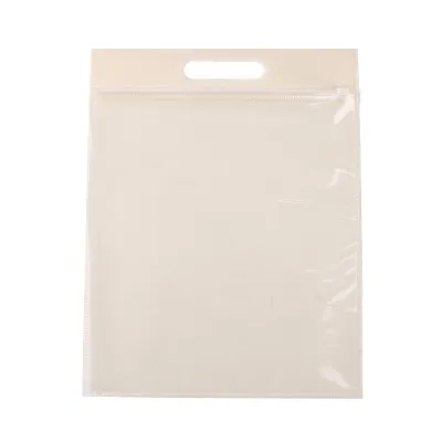 20*19cm Custom Transparent Non-Woven Clothing Packaging Zipper Shopping Bag