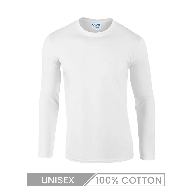 Gildan 76400 Long Sleeve Crewneck Cotton T-Shirt Basic Casual Loose Fit