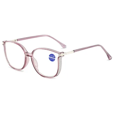 Women's Fashionable Simple Large Frame Anti-Blue Light Reading Glasses
