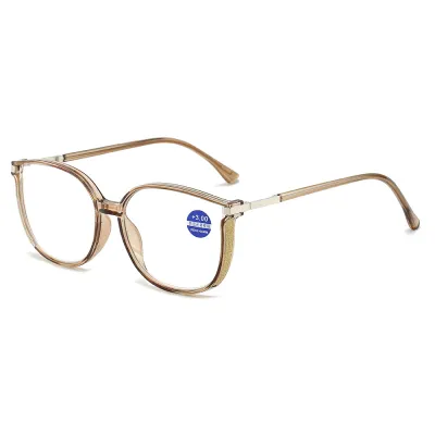 Women's Fashionable Simple Large Frame Anti-Blue Light Reading Glasses