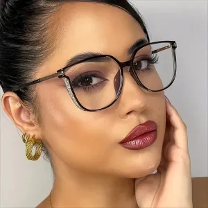 Women's Fashionable Simple Large Frame Anti-Blue Light Reading Glasses