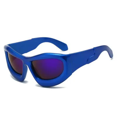 Simple Unisex Creative Cat Eye Bubble Sunglasses, PC Frame, Personality Hip Hop Style