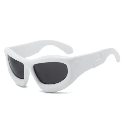 Simple Unisex Creative Cat Eye Bubble Sunglasses, PC Frame, Personality Hip Hop Style