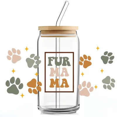 Simple Fashion Floral Butterfly Bee UV Transfer Transparent Glass Sticker for Cup Home Kitchen Decoration