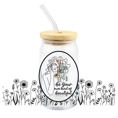 Fashion Waterproof High Temperature Resistant Glass Cup DIY Transparent Stickers Lovable Wind for Home Kitchen