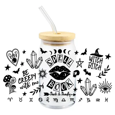 Fashion Waterproof High Temperature Resistant Glass Cup DIY Transparent Stickers Lovable Wind for Home Kitchen