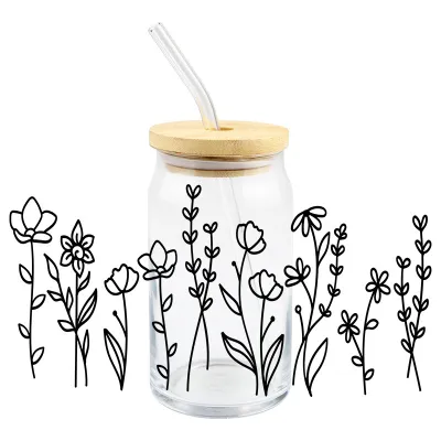 Fashion Waterproof High Temperature Resistant Glass Cup DIY Transparent Stickers Lovable Wind for Home Kitchen