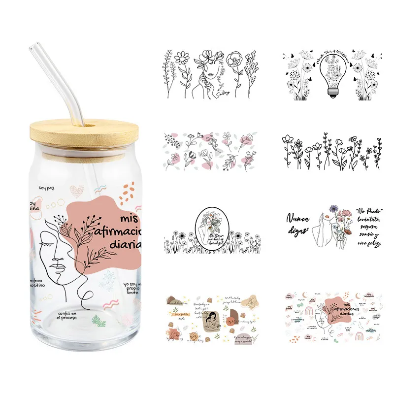 Fashion Waterproof High Temperature Resistant Glass Cup DIY Transparent Stickers Lovable Wind for Home Kitchen