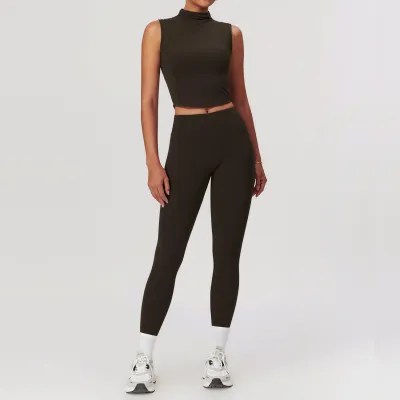 Women Yoga Fashion Solid Color Sports Two-Piece Set