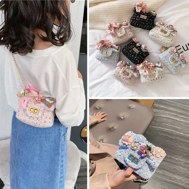 Kids Girls Fashion Casual Cute Flower Crossbody Handle Princess Bag Toddler