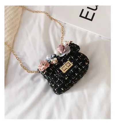 Kids Girls Fashion Casual Cute Flower Crossbody Handle Princess Bag Toddler