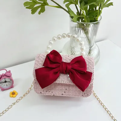 Kids Girls Fashion Casual Cute Bow Crossbody Handle Princess Bag