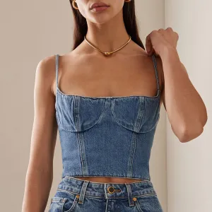 Summer Women Fashion Sexy Denim Camisole Vest