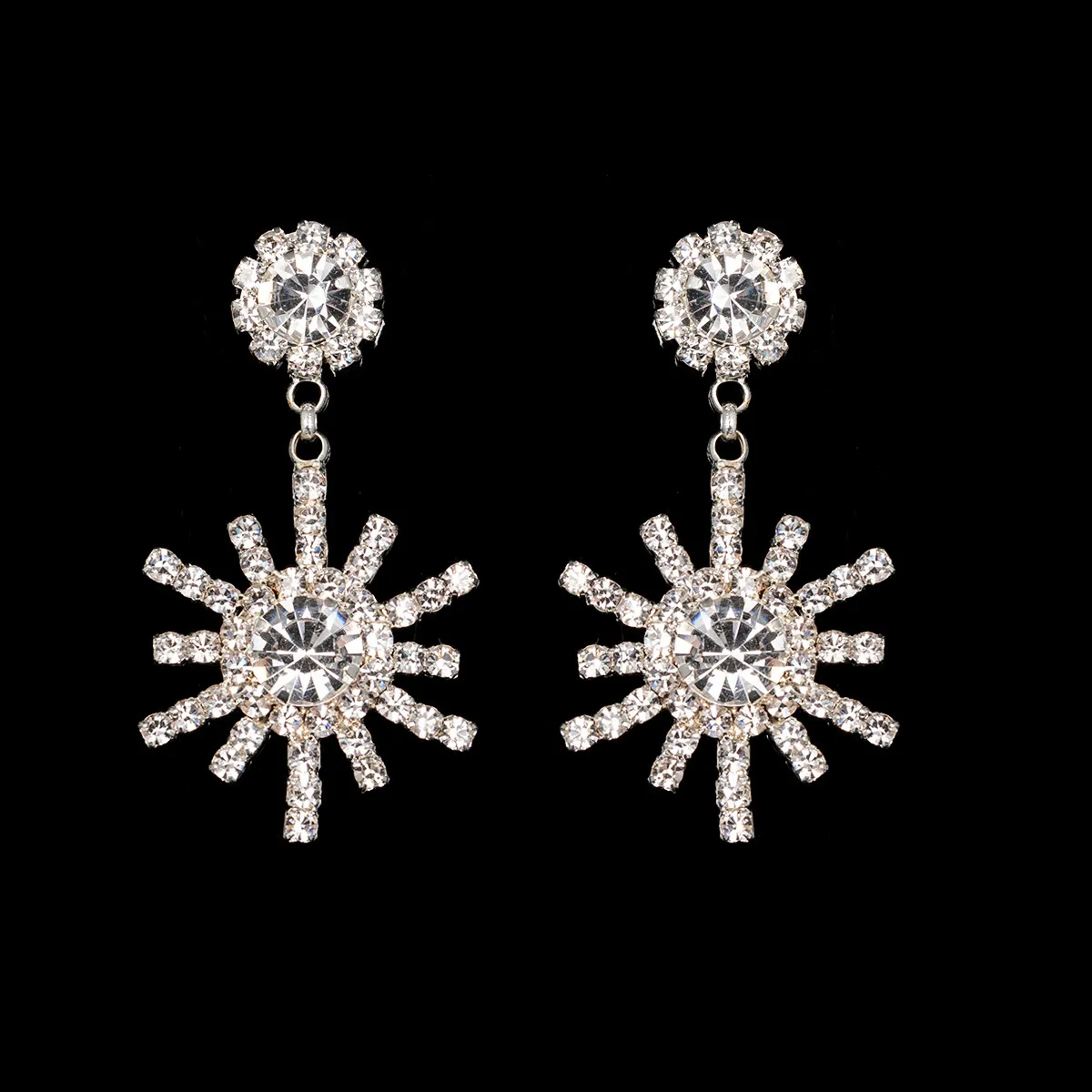Fashion Rhinestone Snowflake Earrings