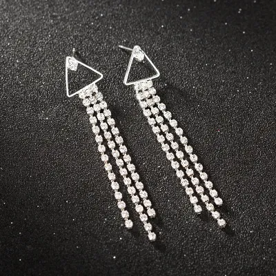 Fashion Luxury Rhinestone Tassel Earrings