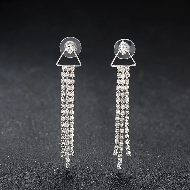 Fashion Luxury Rhinestone Tassel Earrings