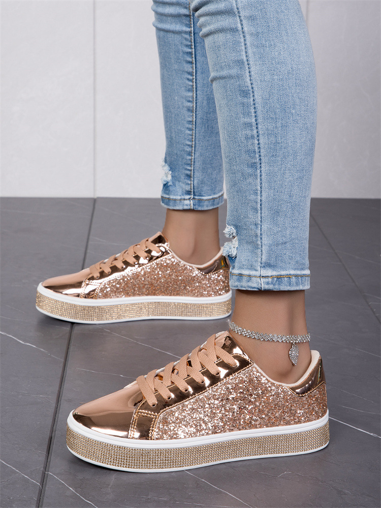Wholesale Women Fashion Casual Plus-Size Sequins Thick-Soled