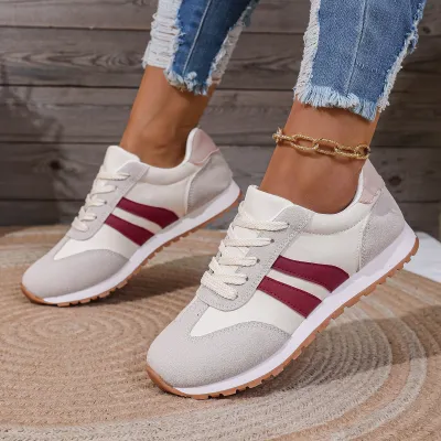 Women Fashion Casual Plus Size Breathable Cloth German Trainers Lace Up Sneaker