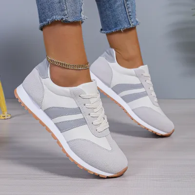 Women Fashion Casual Plus Size Breathable Cloth German Trainers Lace Up Sneaker