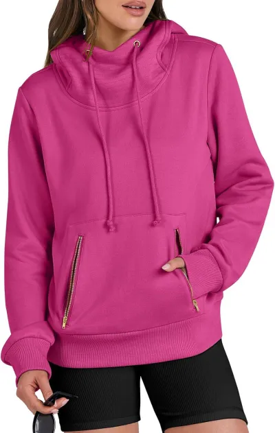 Autumn Winter Women Elegant Pullover Hoodie Long Sleeve Blank