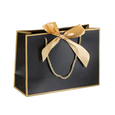 Simple Jewelry Clothing Bow Packaging Tote Bag With Ribbon