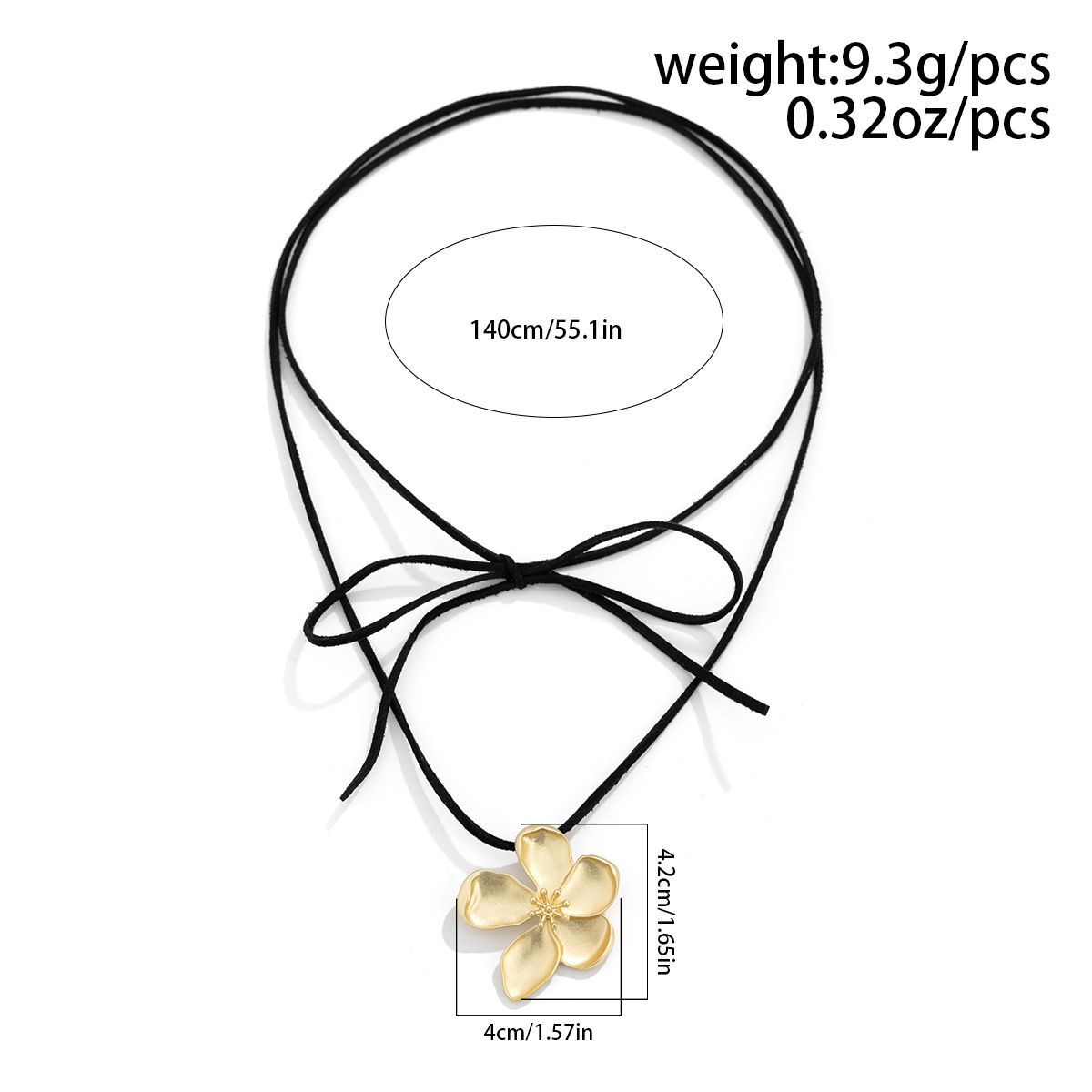 Wholesale Fashion Metal Five-Petal Flower Pendant Necklace