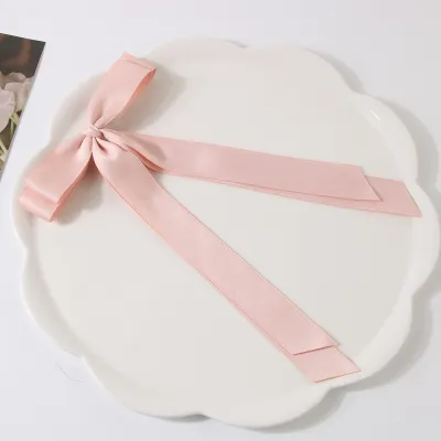 Fashion Elegant Women Solid Color Double Layer Hair Bow Clip