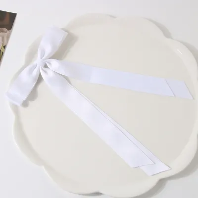 Fashion Elegant Women Solid Color Double Layer Hair Bow Clip