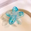 3# Multicolor Transparent Frangipani Clip-Transparent Blue