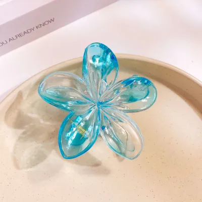 Large Size 8cm Egg Flower Hairpin Gradient Color Beach Vacation Hair Claw