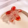 5# Multicolor Transparent Plumeria Grab Clip-Transparent Red