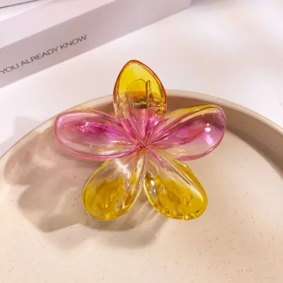 Large Size 8cm Egg Flower Hairpin Gradient Color Beach Vacation Hair Claw