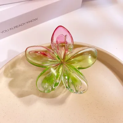 Large Size 8cm Egg Flower Hairpin Gradient Color Beach Vacation Hair Claw