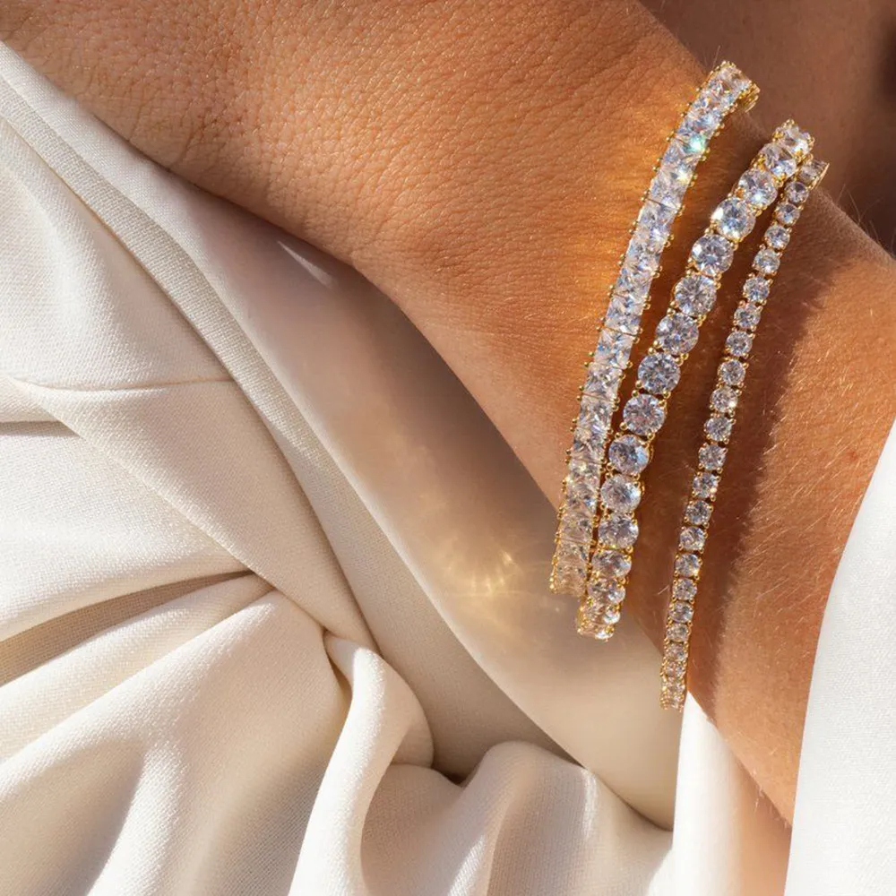 Women Exquisite Popular Round Zircon Tennis Bracelet